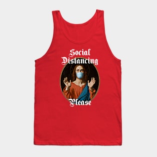 Social Distancing Jesus Tank Top